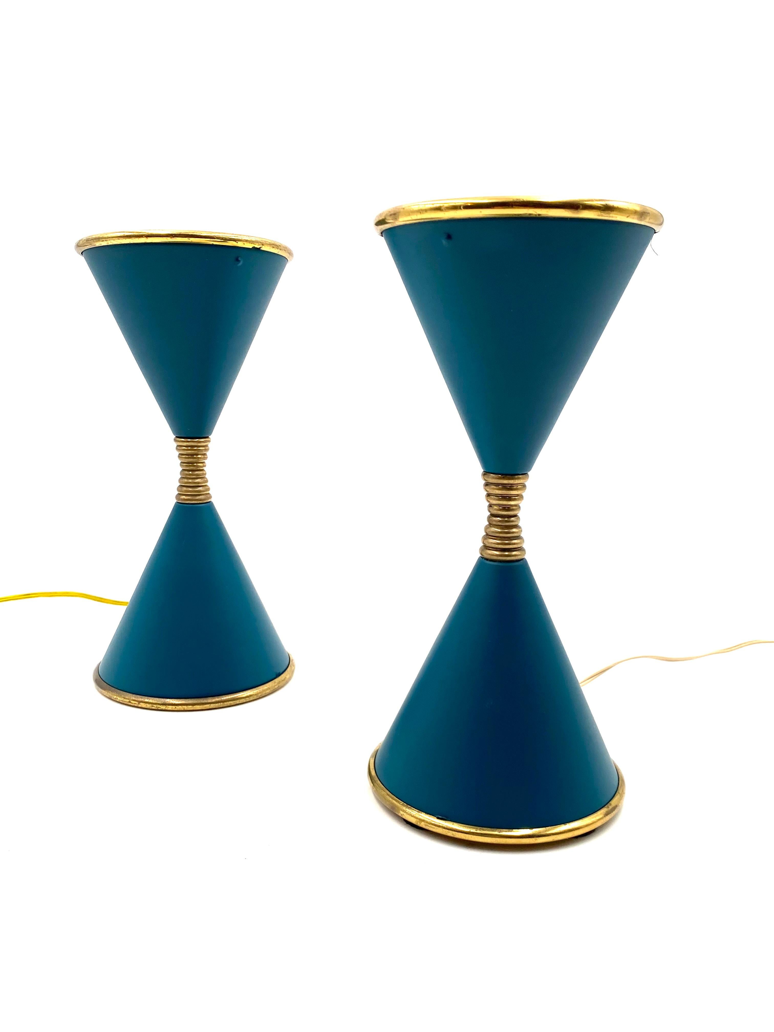 Angelo Lelii, Set of 2 'Clessidra' Table Lamps, Arredoluce, Milan Italy, 1960 For Sale 6
