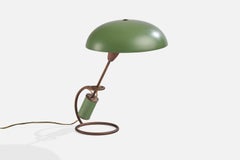 Angelo Lelii, lampe de table, laiton, métal, Italie, années 1950