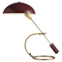 Angelo Lelii Table Lamp in Brass and Painted Aluminium Italian Manufacture 1950s
