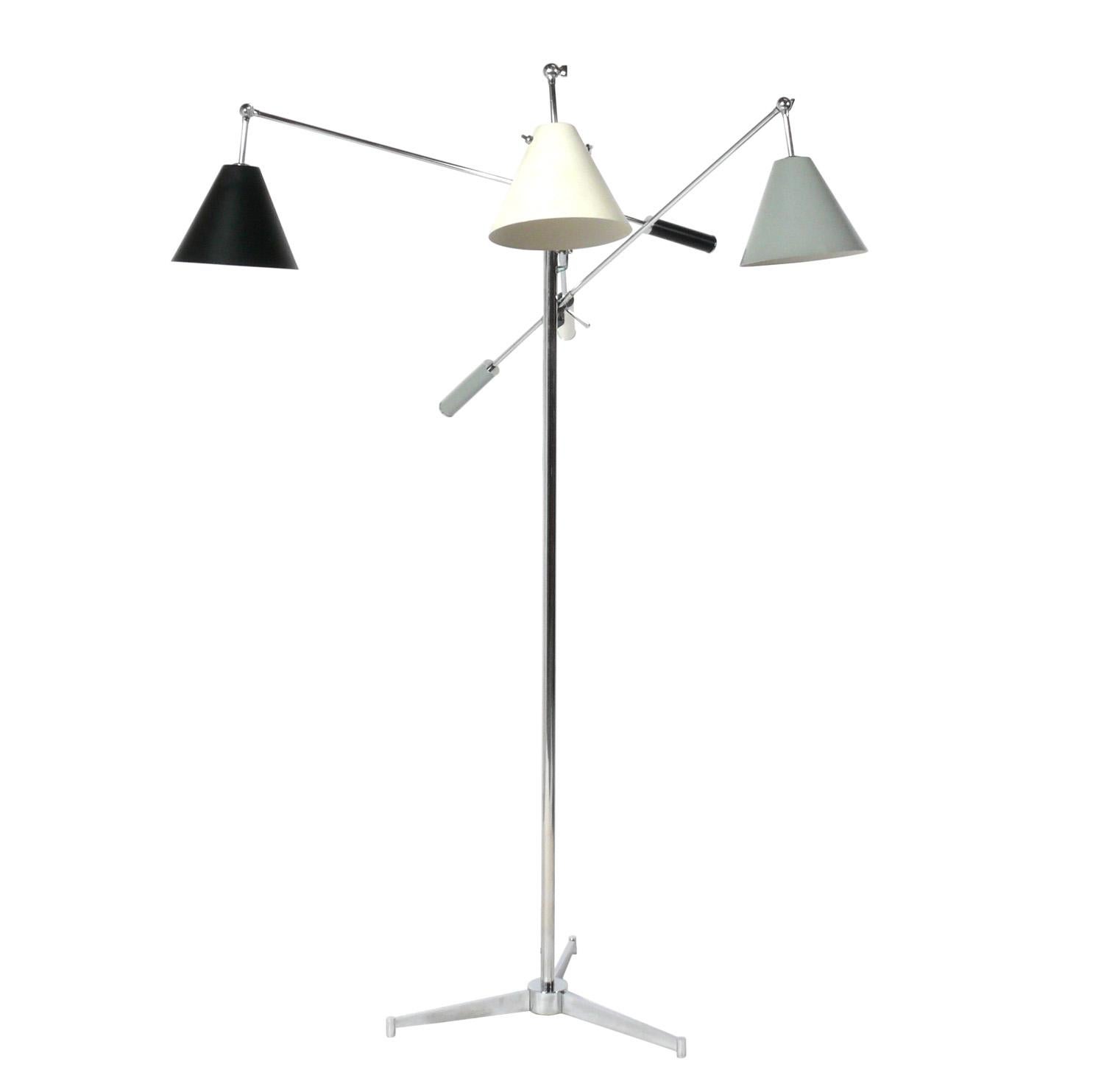 Angelo Lelii Triennale Floor Lamp, Signed Arredoluce