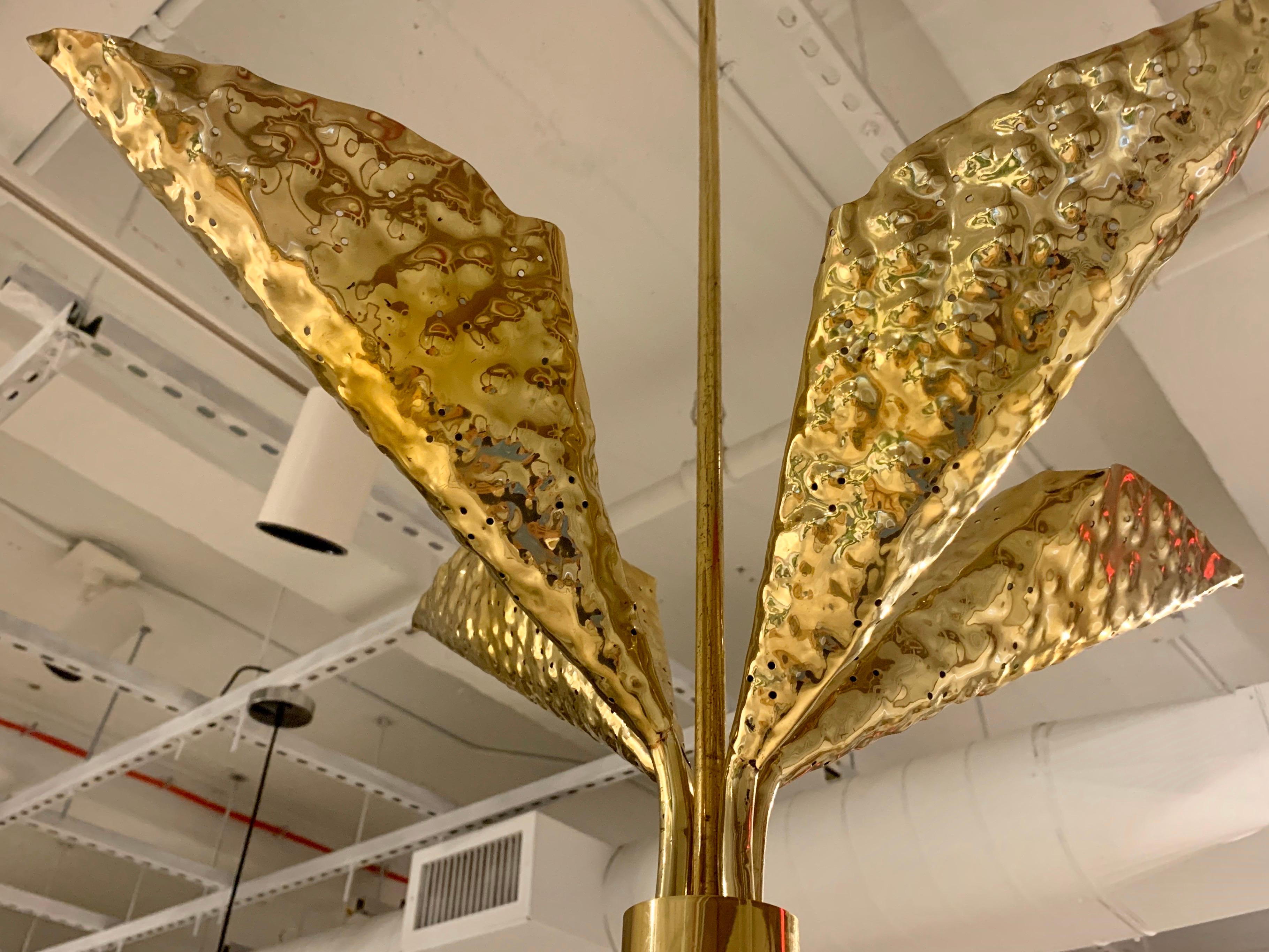 Mid-Century Modern Angelo Lelli Arredoluce Golden Palm Pendant