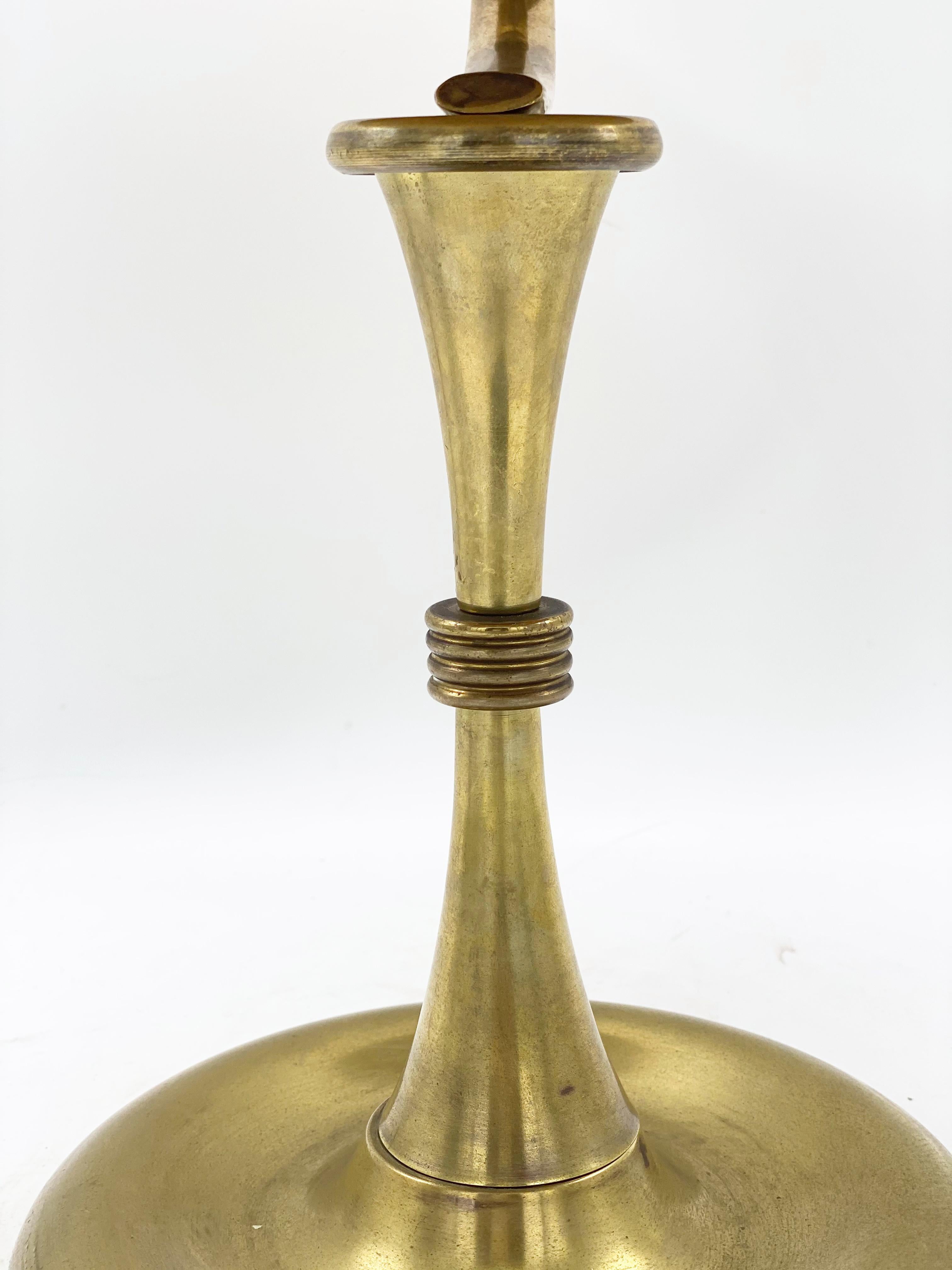 Mid-Century Modern Angelo Lelli Attributed Brass Desk Lamp, Italy, 1950s