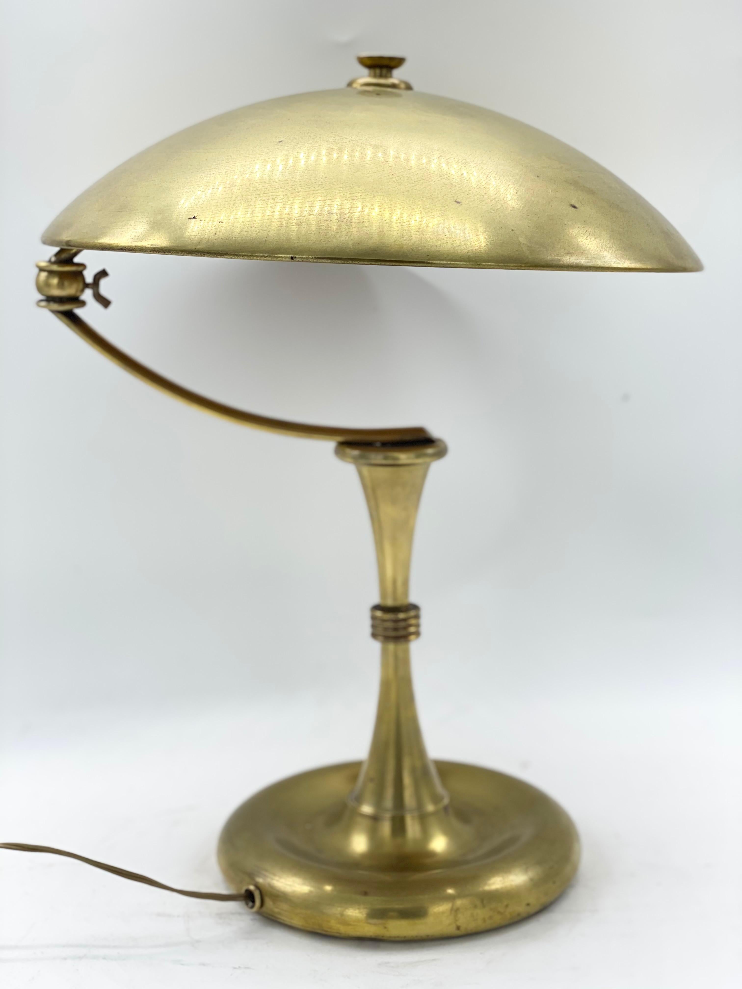 Angelo Lelli Attributed Brass Desk Lamp, Italy, 1950s 3