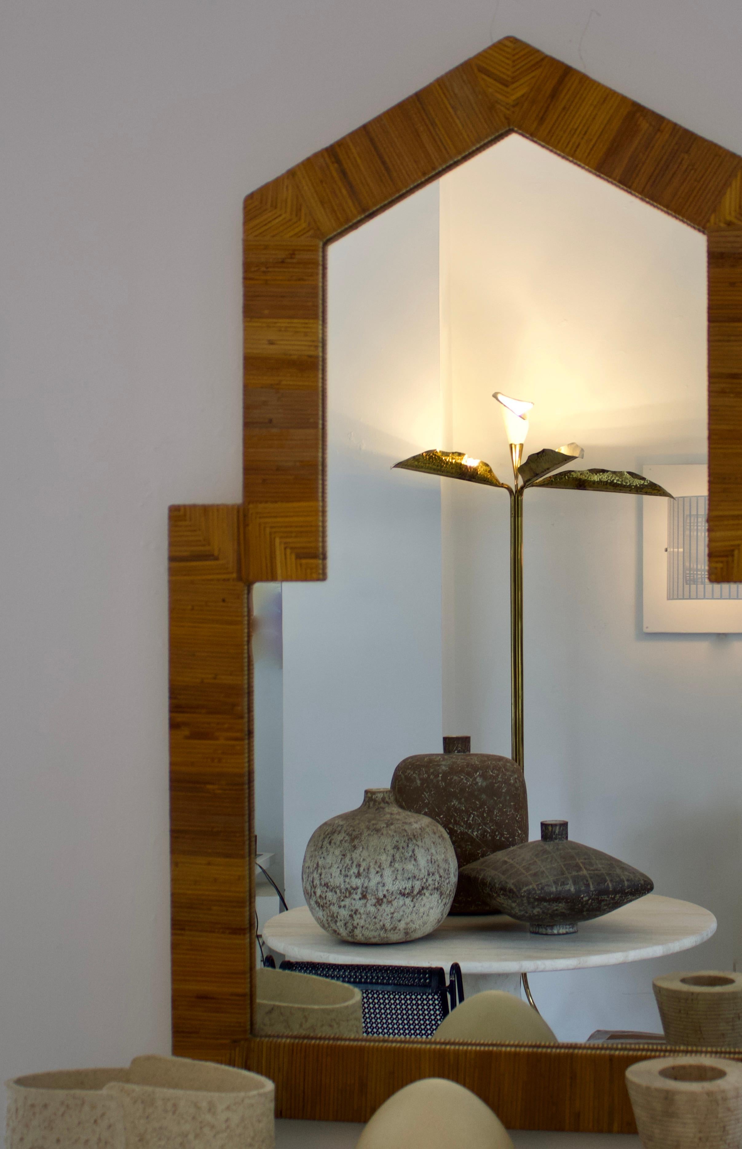 Angelo Lelli Floor Lamp Brass Illuminated Leaves and Illuminated Calla Lily 6