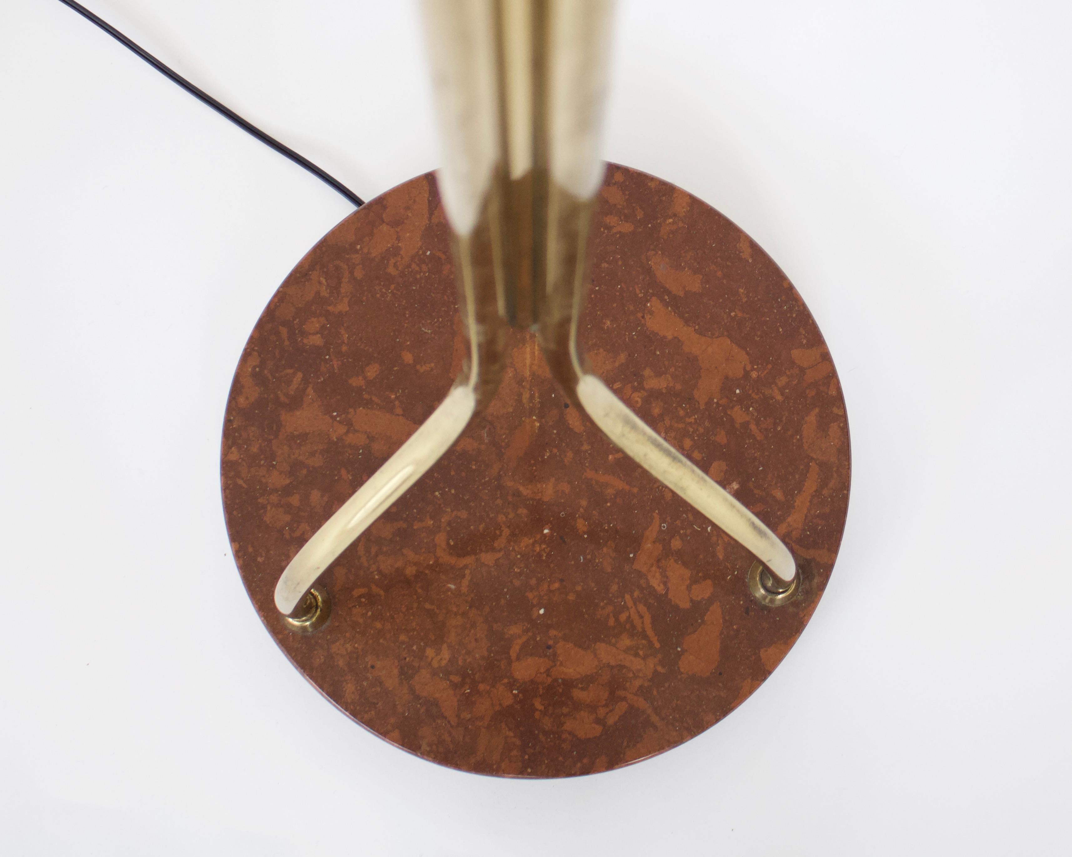 Mid-20th Century Angelo Lelli Floor Lamp Brass Illuminated Leaves and Illuminated Calla Lily