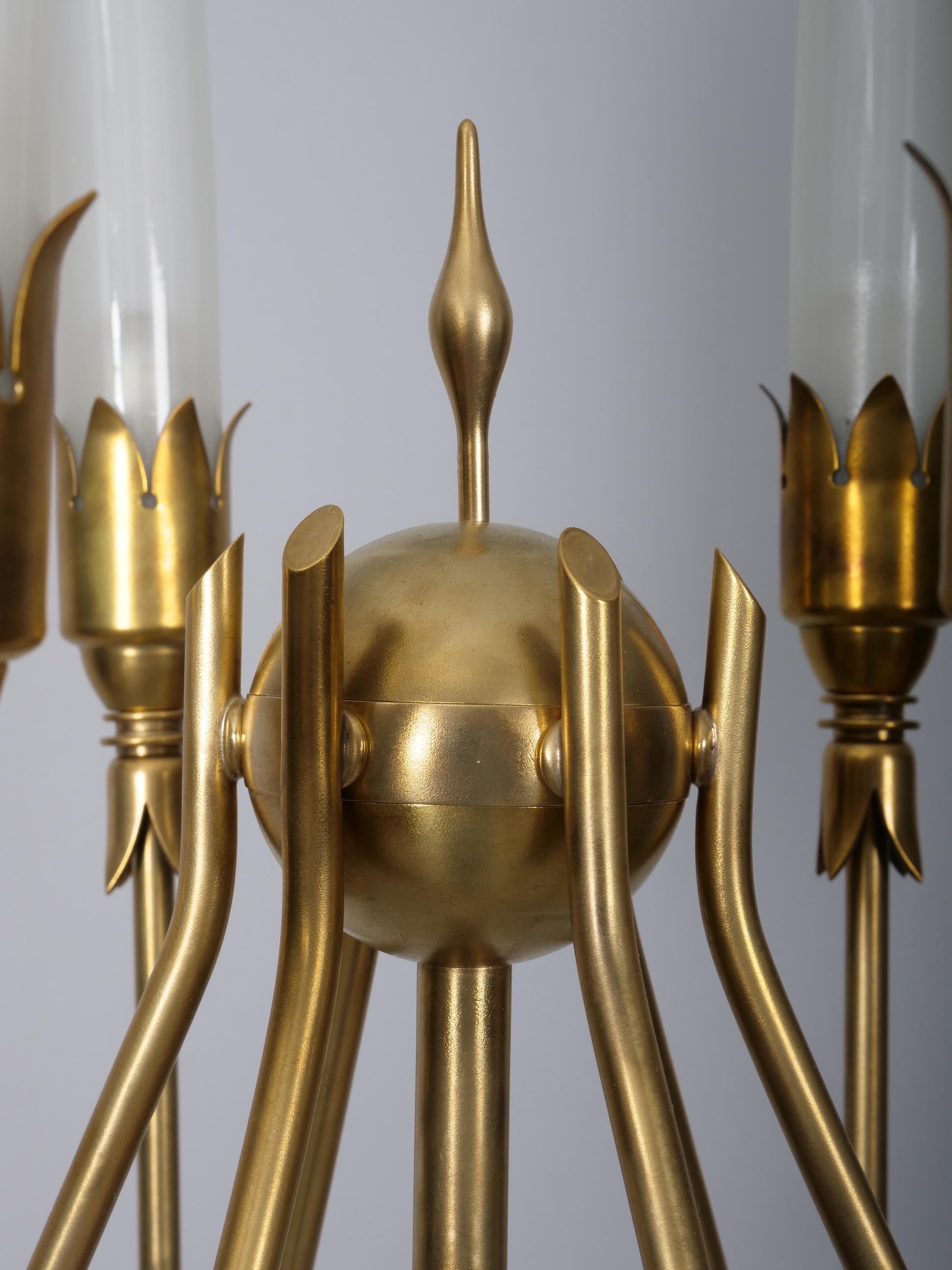 Brass Angelo Lelli floor lamp for Arredoluce c1950 For Sale