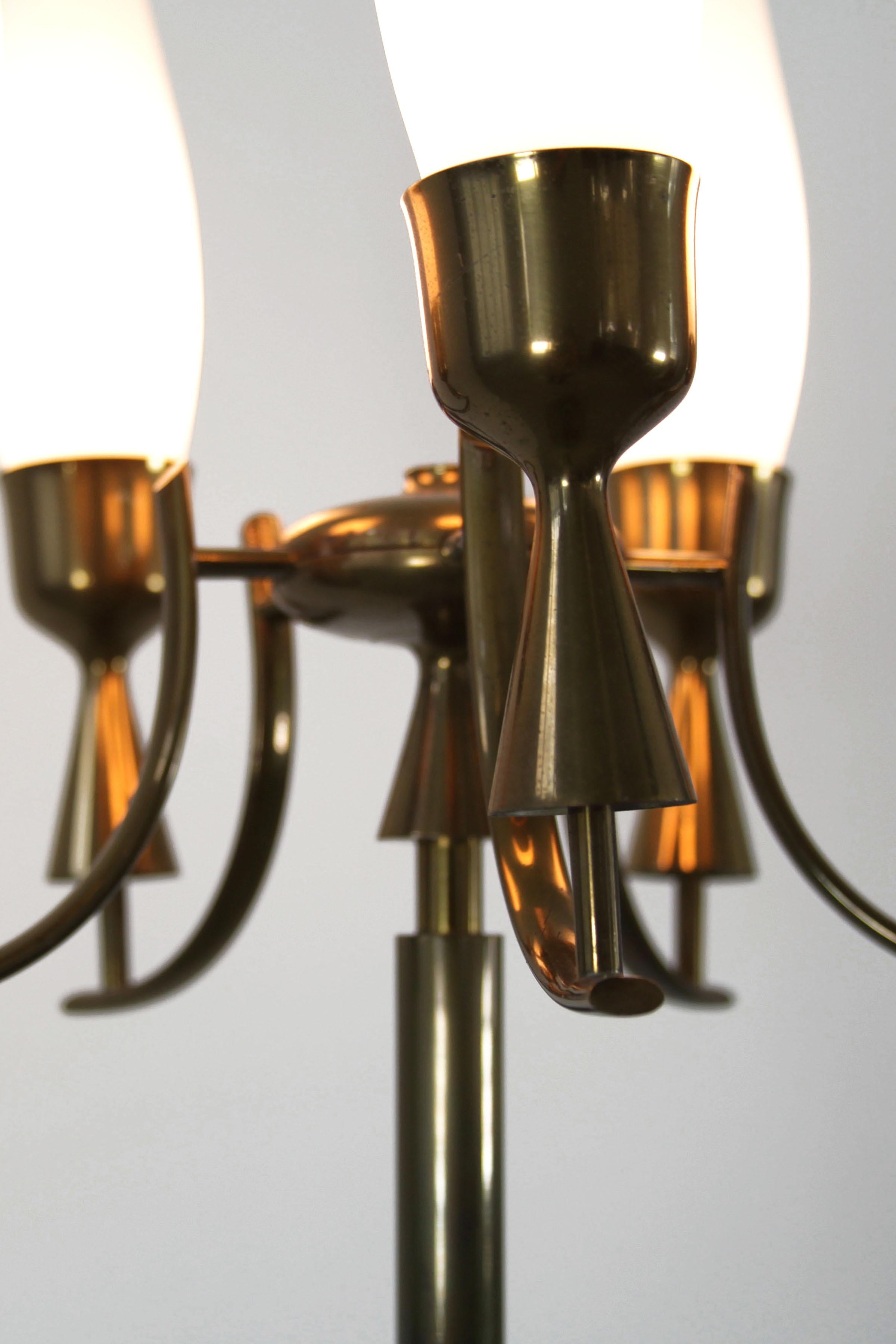 Brass Angelo Lelli Floor Lamp - Model 12635,  by Arredoluce, Italy, 1950s.  For Sale
