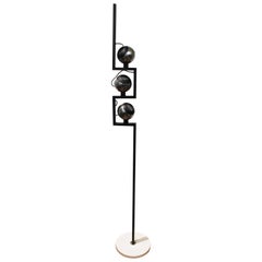 Angelo Lelli for Arredoluce Italian Modern Floor Lamp with Carrara Marble Base