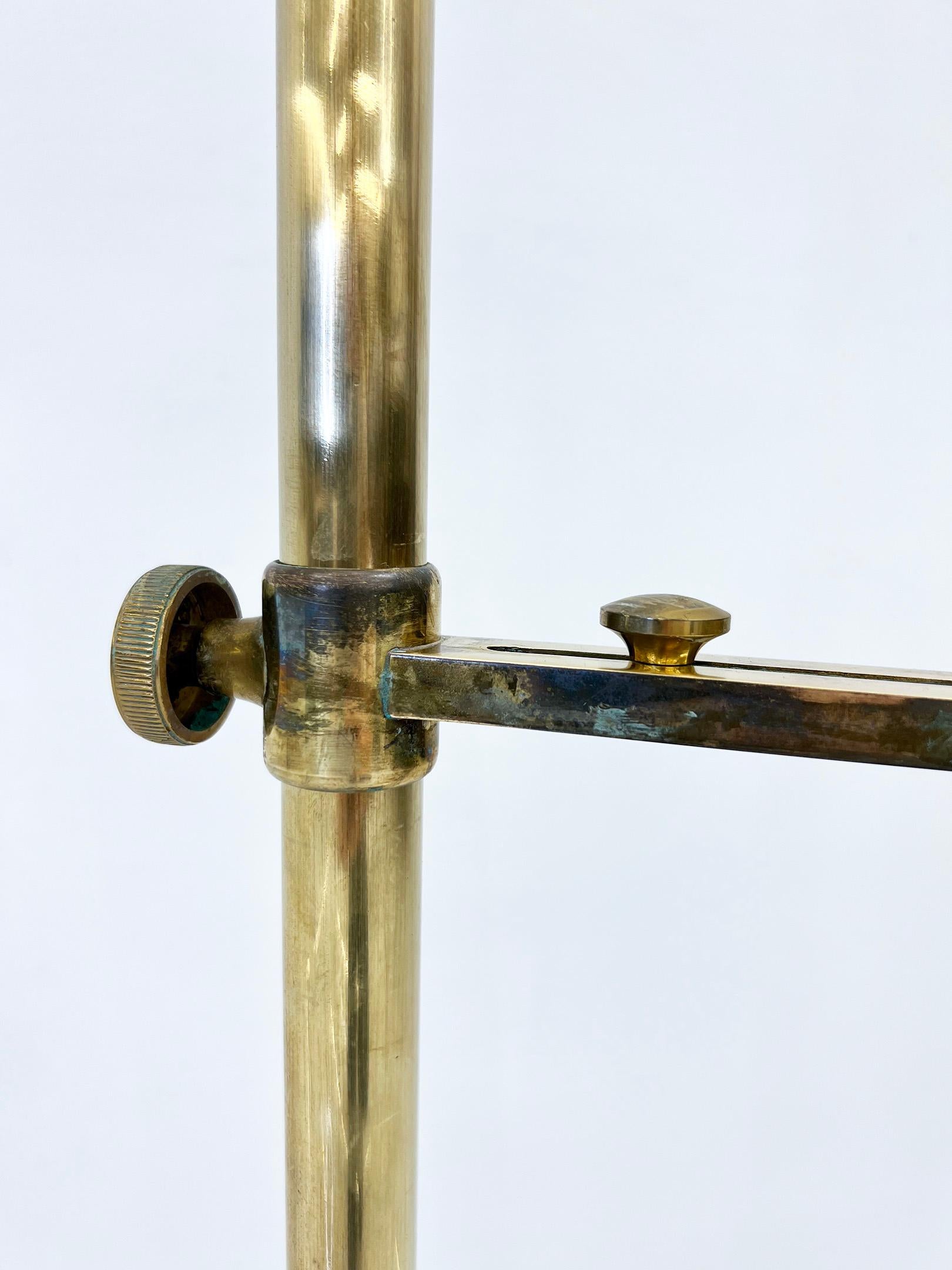 Mid-20th Century Angelo Lelli for Arredoluce Italy Brass Easel Lamp with Floor Switch, 1950s