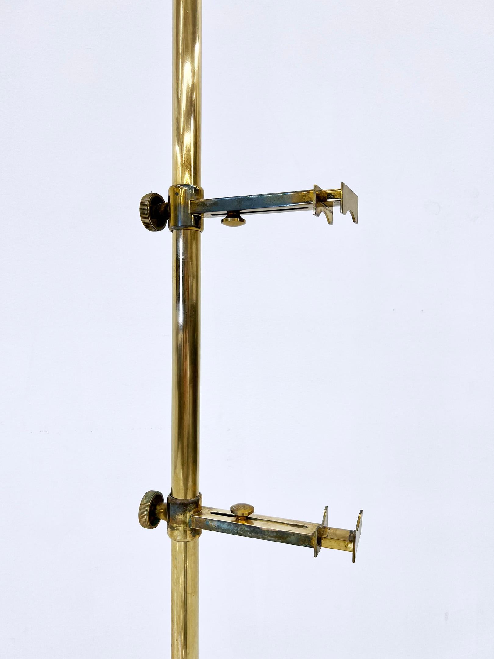 Angelo Lelli for Arredoluce Italy Brass Easel Lamp with Floor Switch, 1950s 1