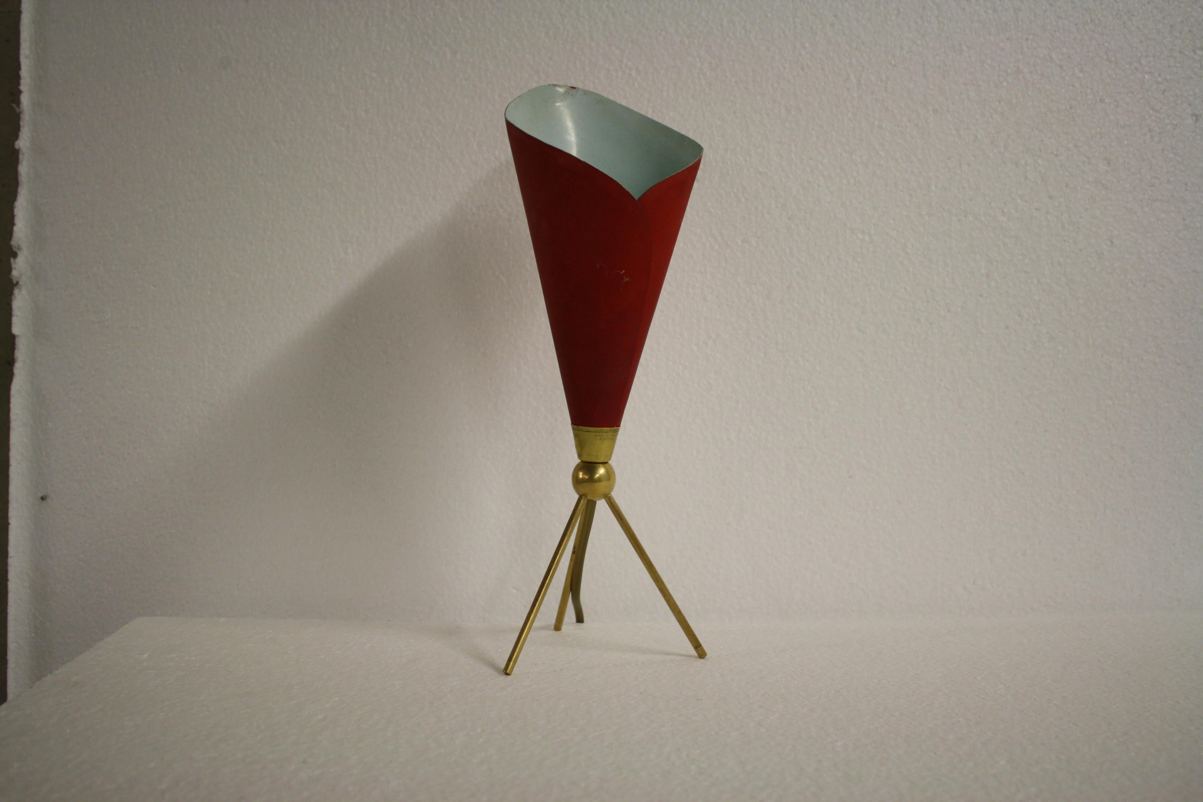 Enamel Angelo Lelli for Arredoluce Monza 'Calla' Table Lamp, 1950s