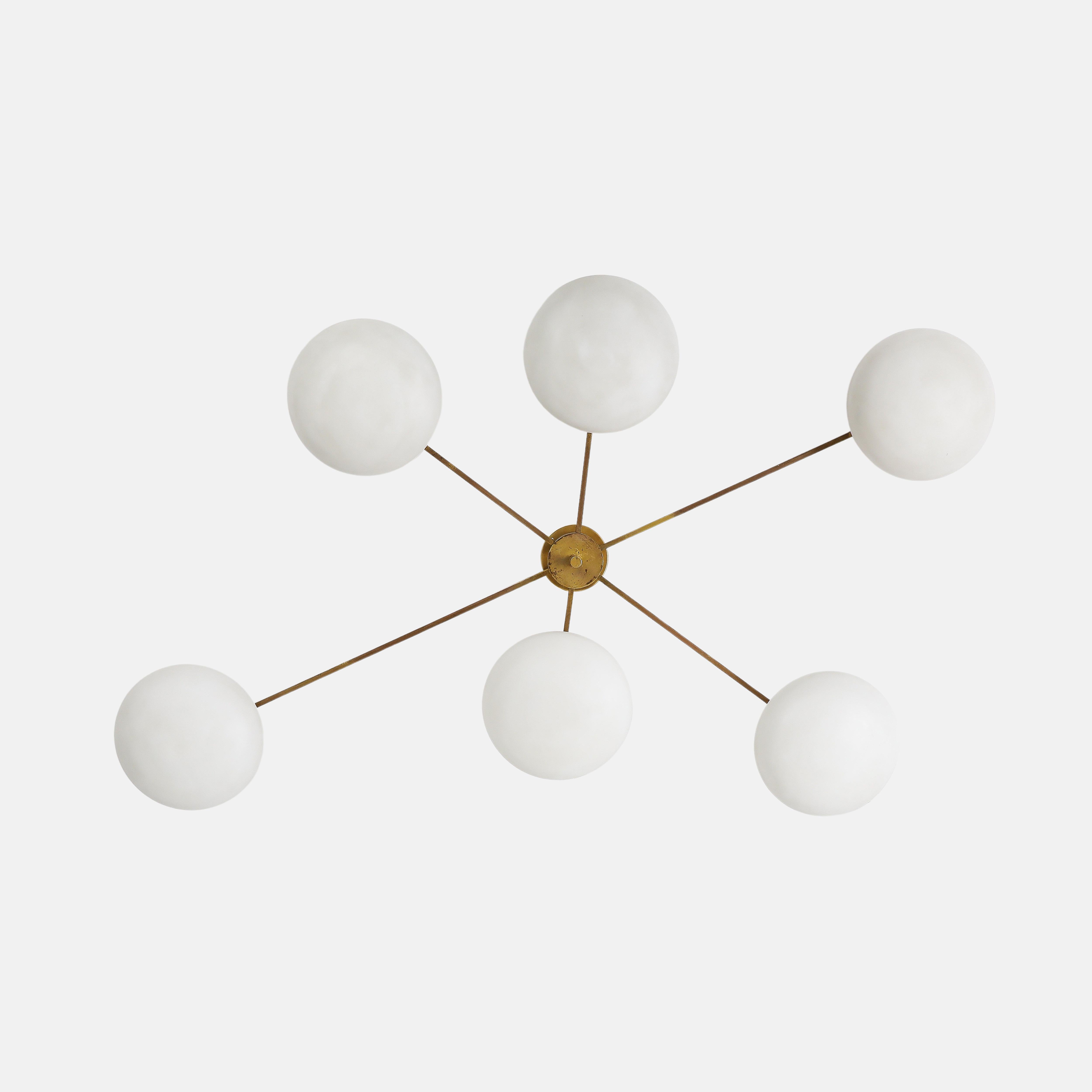 Angelo Lelli for Arredoluce Rare Pair of Sei Lune Ceiling Lights, Certificates For Sale 7