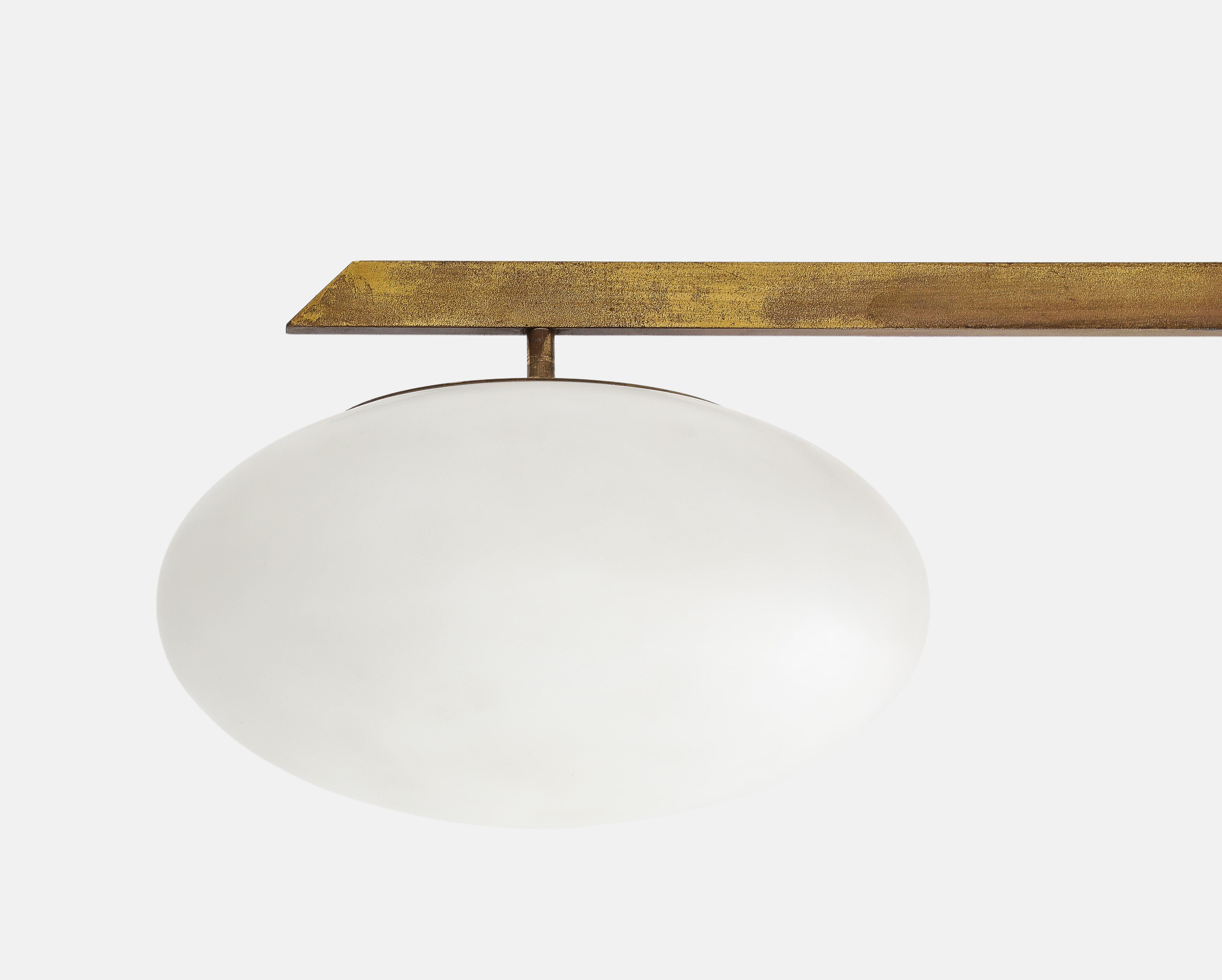 Angelo Lelli for Arredoluce Rare Pair of Sei Lune Ceiling Lights, Certificates For Sale 10