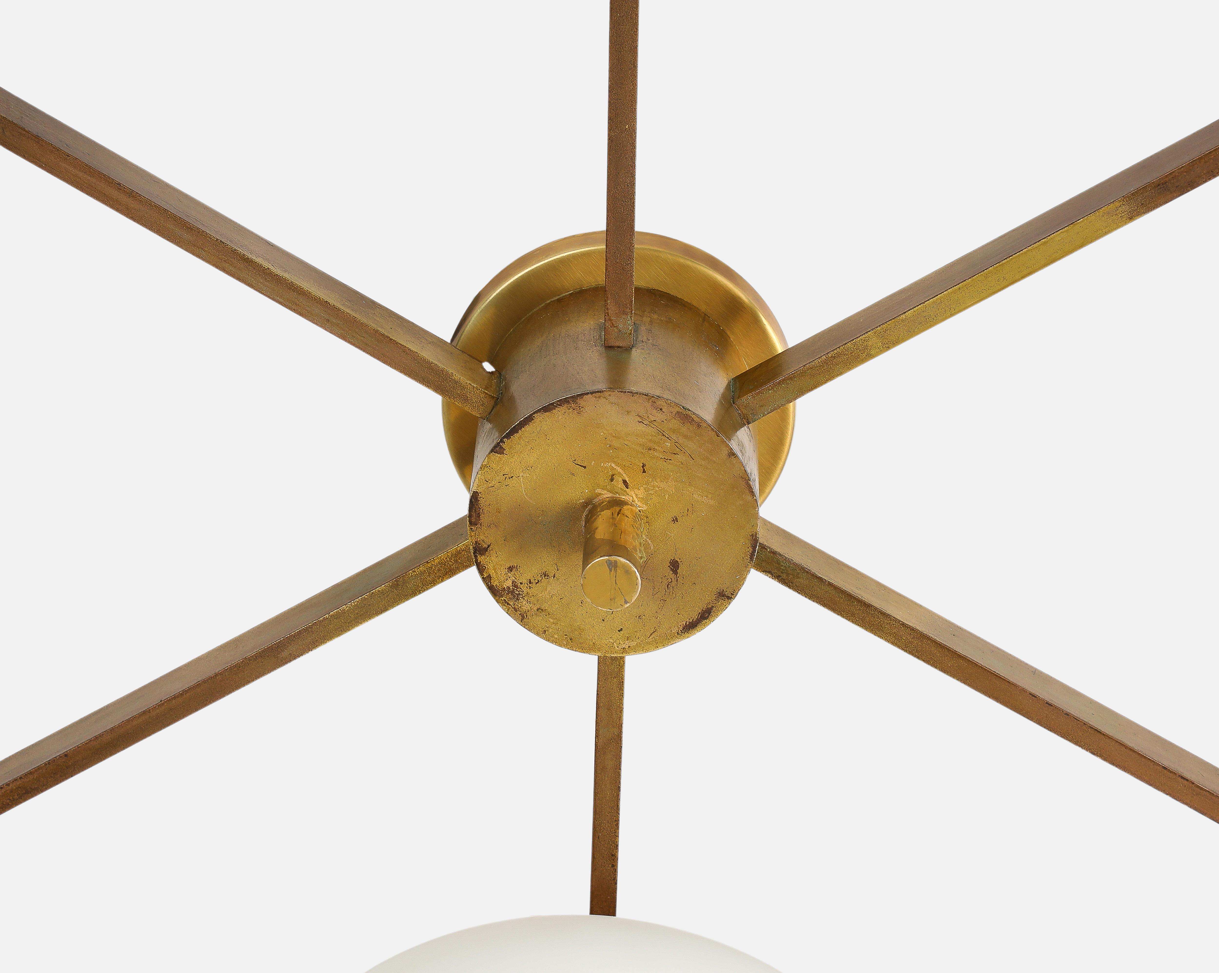 Angelo Lelli for Arredoluce Rare Pair of Sei Lune Ceiling Lights, Certificates For Sale 11