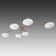 Angelo Lelli for Arredoluce Six Lune Ceiling Lights or Chandeliers, circa 1960