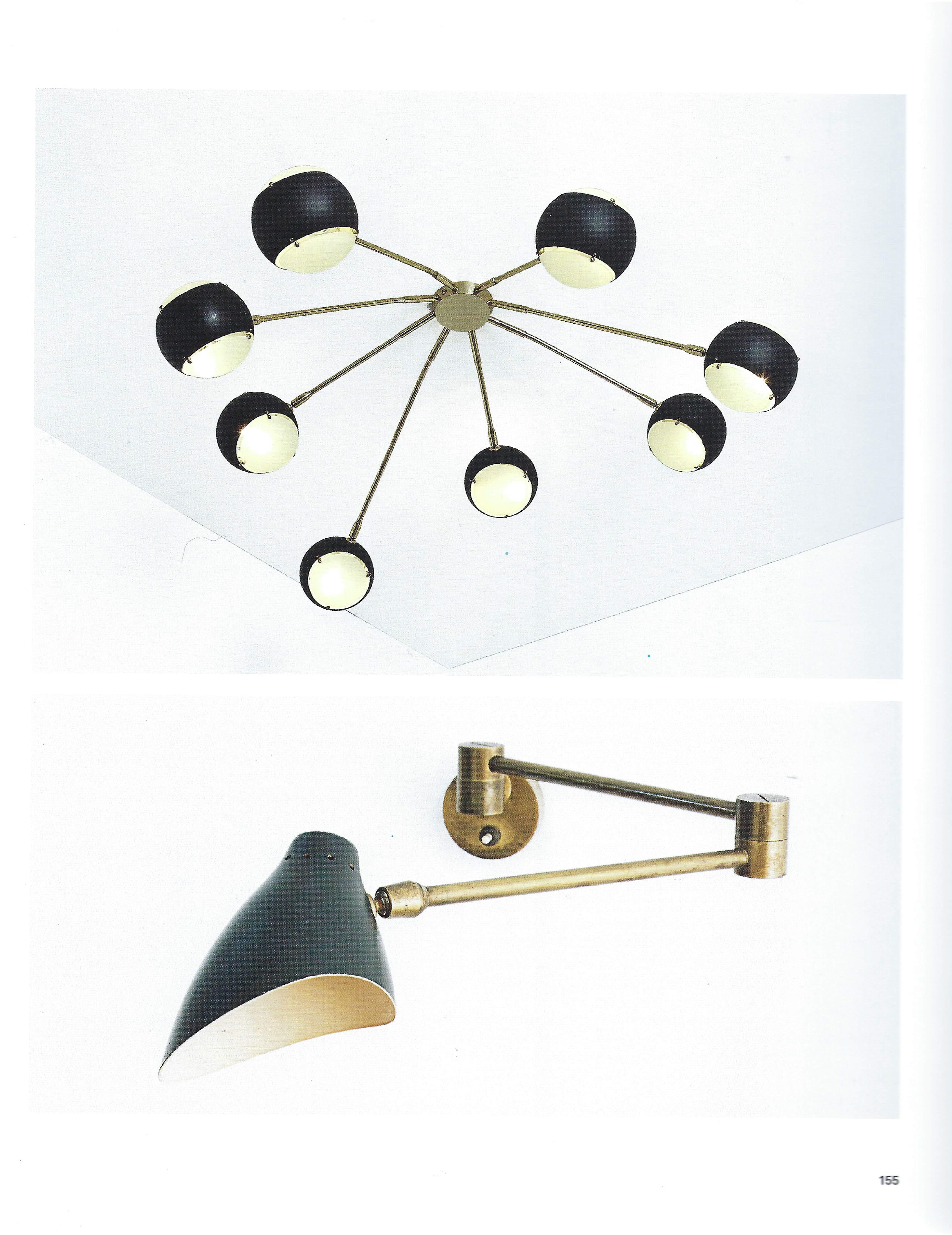Angelo Lelli for Arredoluce Rare Pair of Articulating Sconces, Italy, 1950s 2