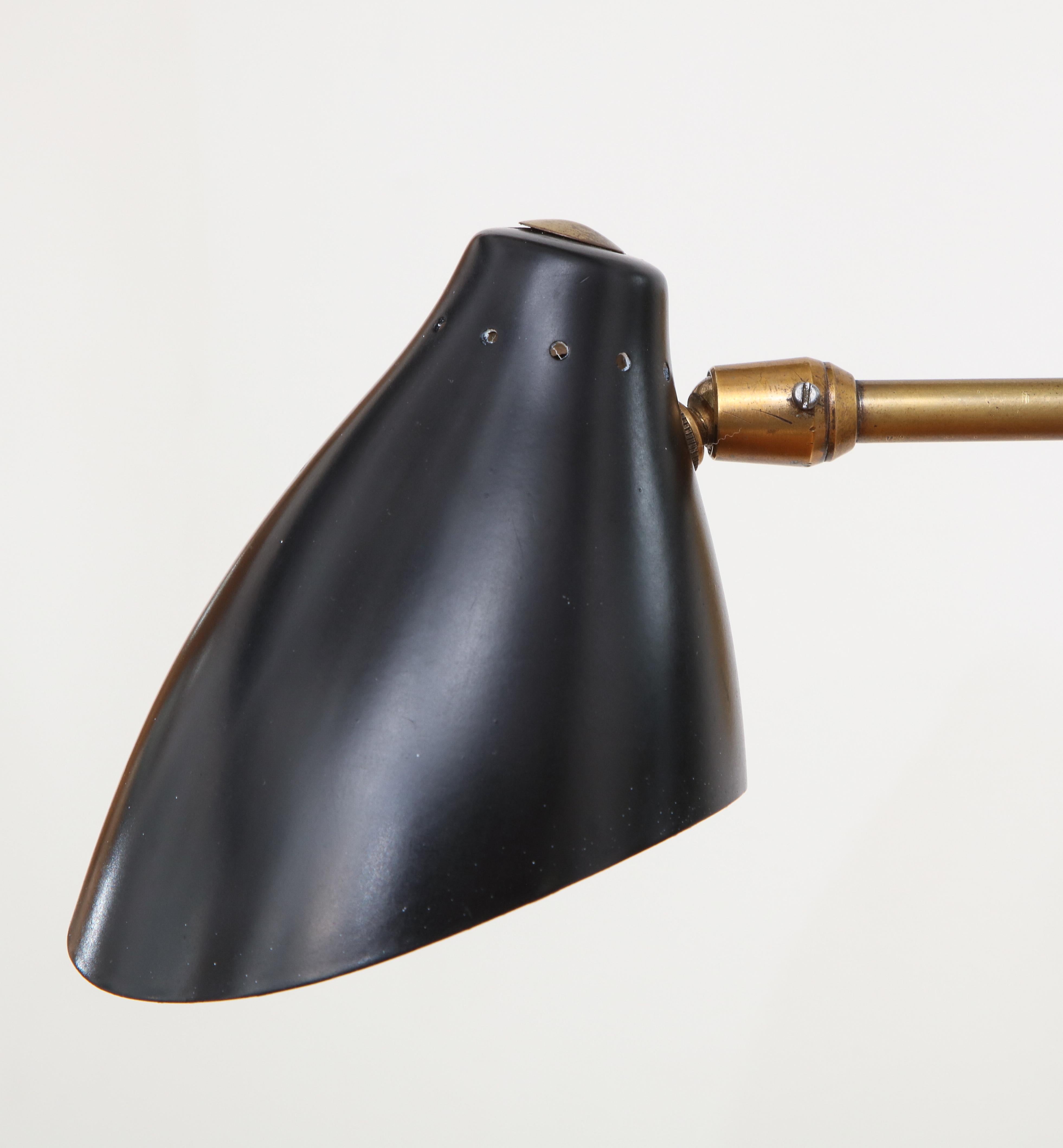 Angelo Lelli for Arredoluce Rare Pair of Articulating Sconces, Italy, 1950s In Good Condition In New York, NY