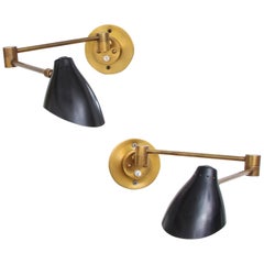 Angelo Lelli for Arredoluce Rare Pair of Sconces