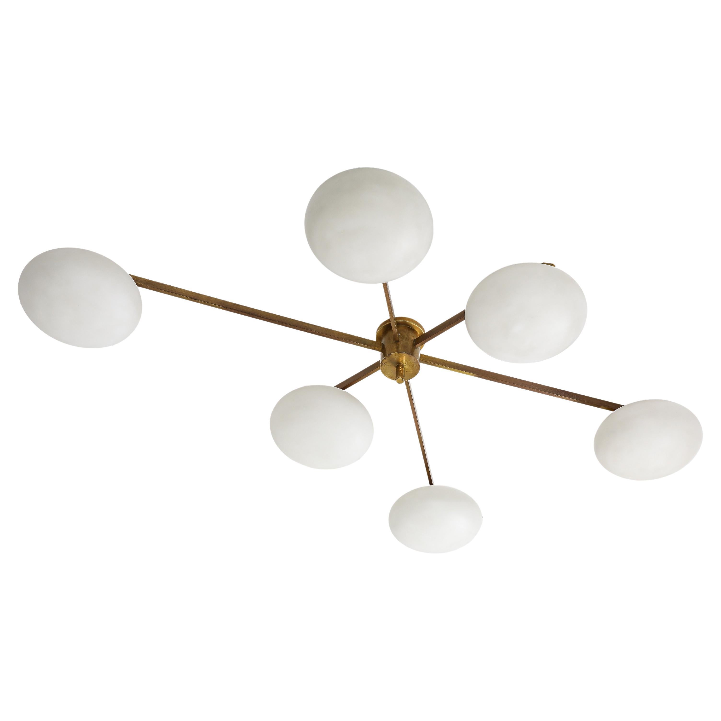 Angelo Lelli für Arredoluce Original Sei Lune Ceiling Light, um 1961 im Angebot