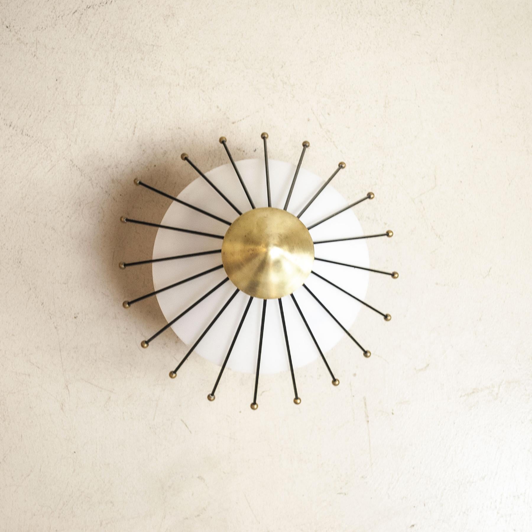 Metal Angelo Lelli Lelii Ceiling Lamp from the 50's For Sale