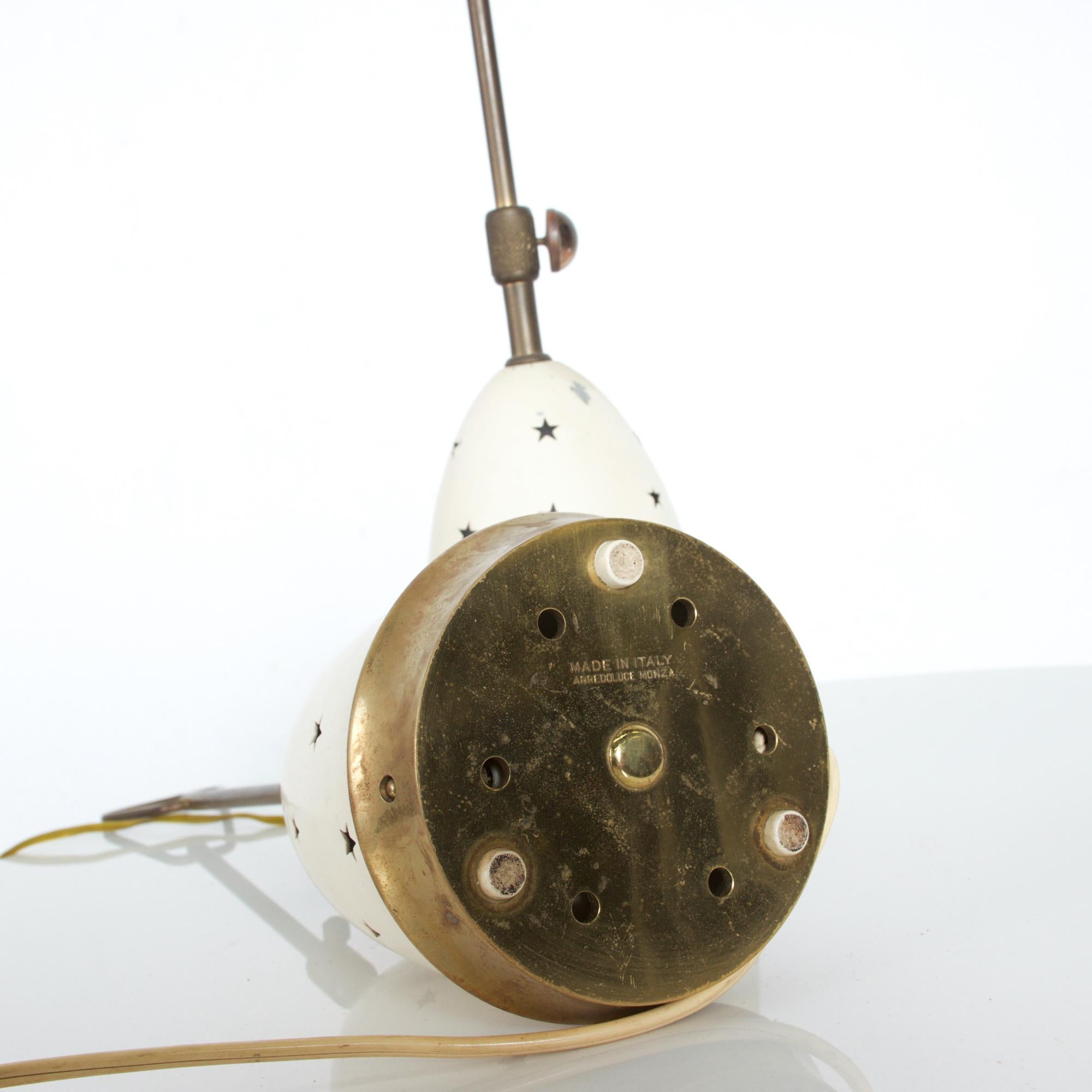 1950er Angelo Lelli Weiße Stern-Tischlampen Arredoluce Monza Italien (Mitte des 20. Jahrhunderts) im Angebot