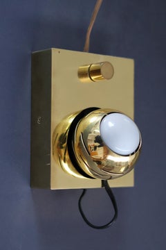 Angelo Lelli Mid Century Modern Arredoluce Eye Wall Lamp, Italy