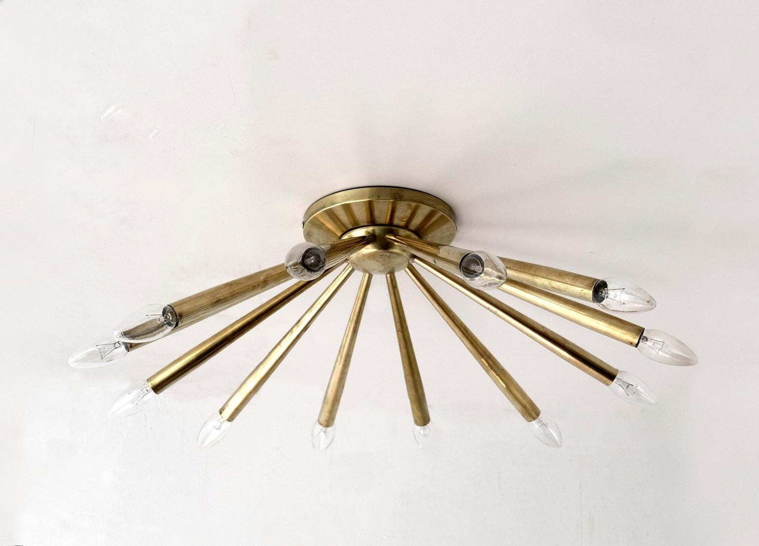 Angelo Lelli Mid-Century Modern Italian Brass Wall Lamp for Arredoluce, 1950s For Sale 1