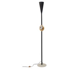 Angelo Lelli Seltene "Eye" Stehleuchte mit Marmorsockel, Italien um 1950