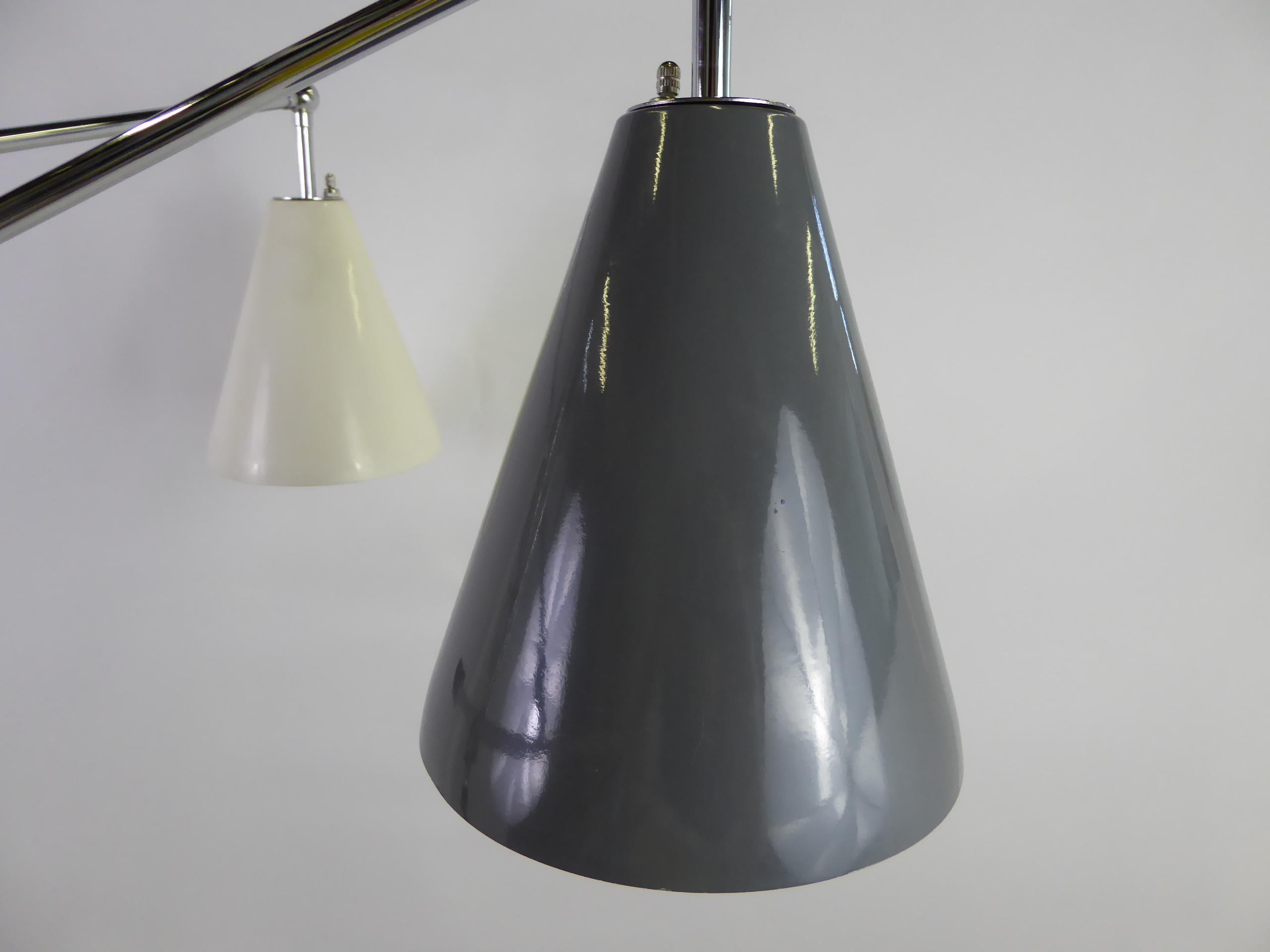 Angelo Lelli Style Design Triennale Three-Arm Articulating Floor Lamp, 1960s 1
