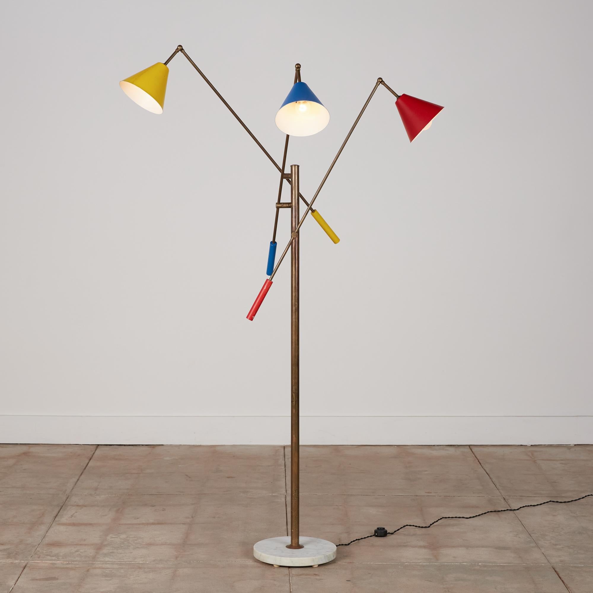 Mid-20th Century Angelo Lelli Style Triennale Floor Lamp
