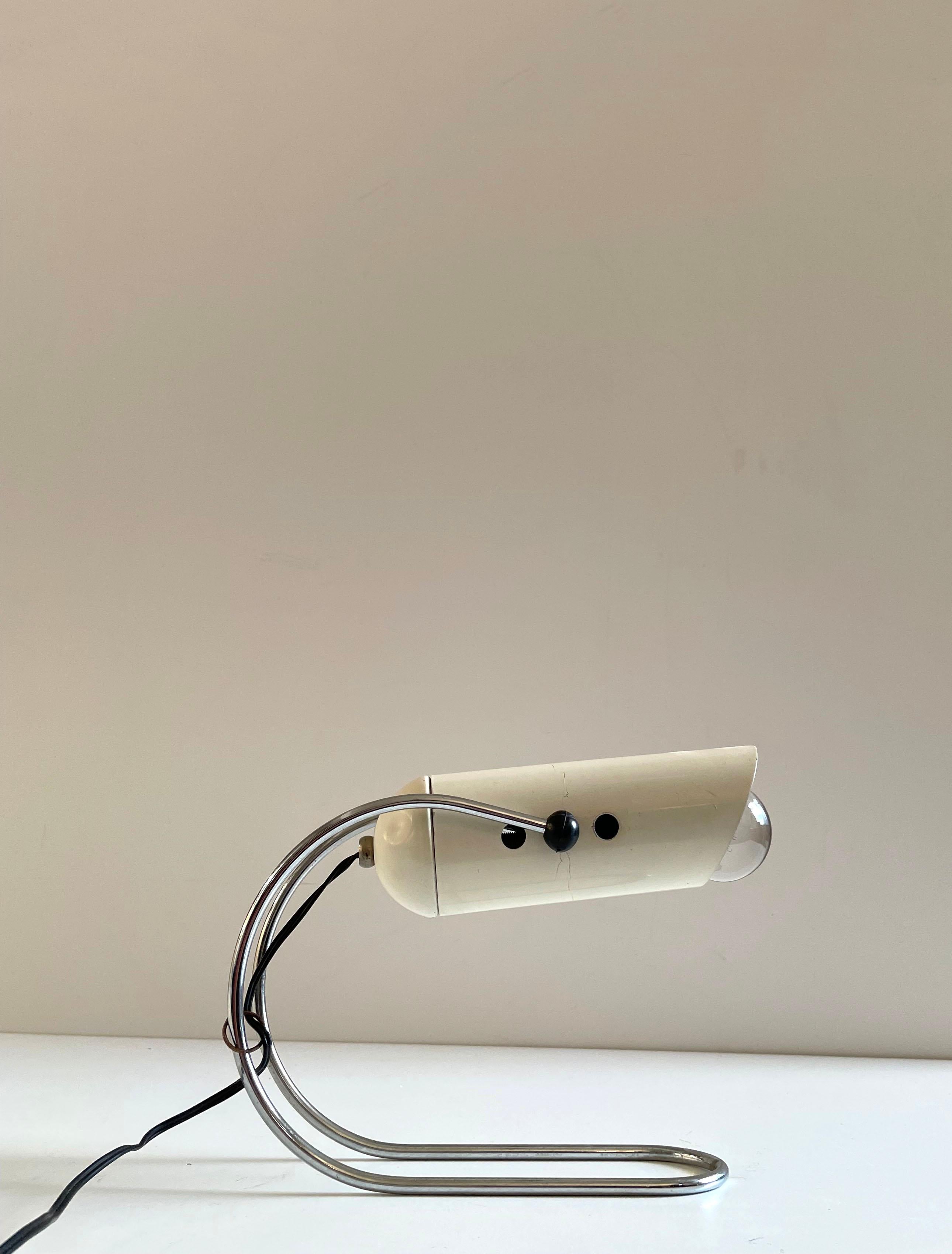 Angelo Lelli Table Desk Lamp with Adjustable Metal Shade, Italy, 1950s For Sale 7