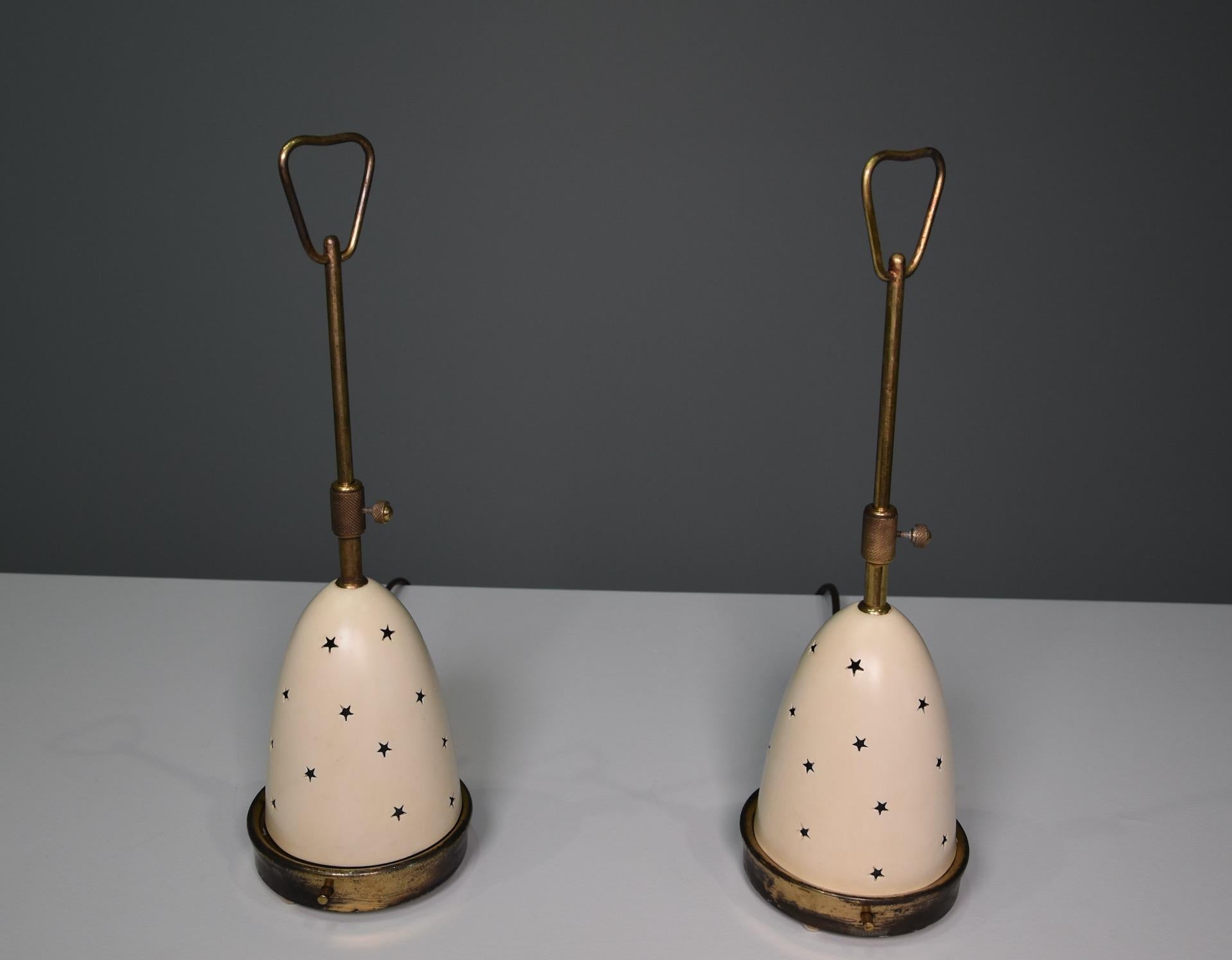 Italian Angelo Lelli Table Lamps for Arredoluce Midcentury Modern Italy 1950s