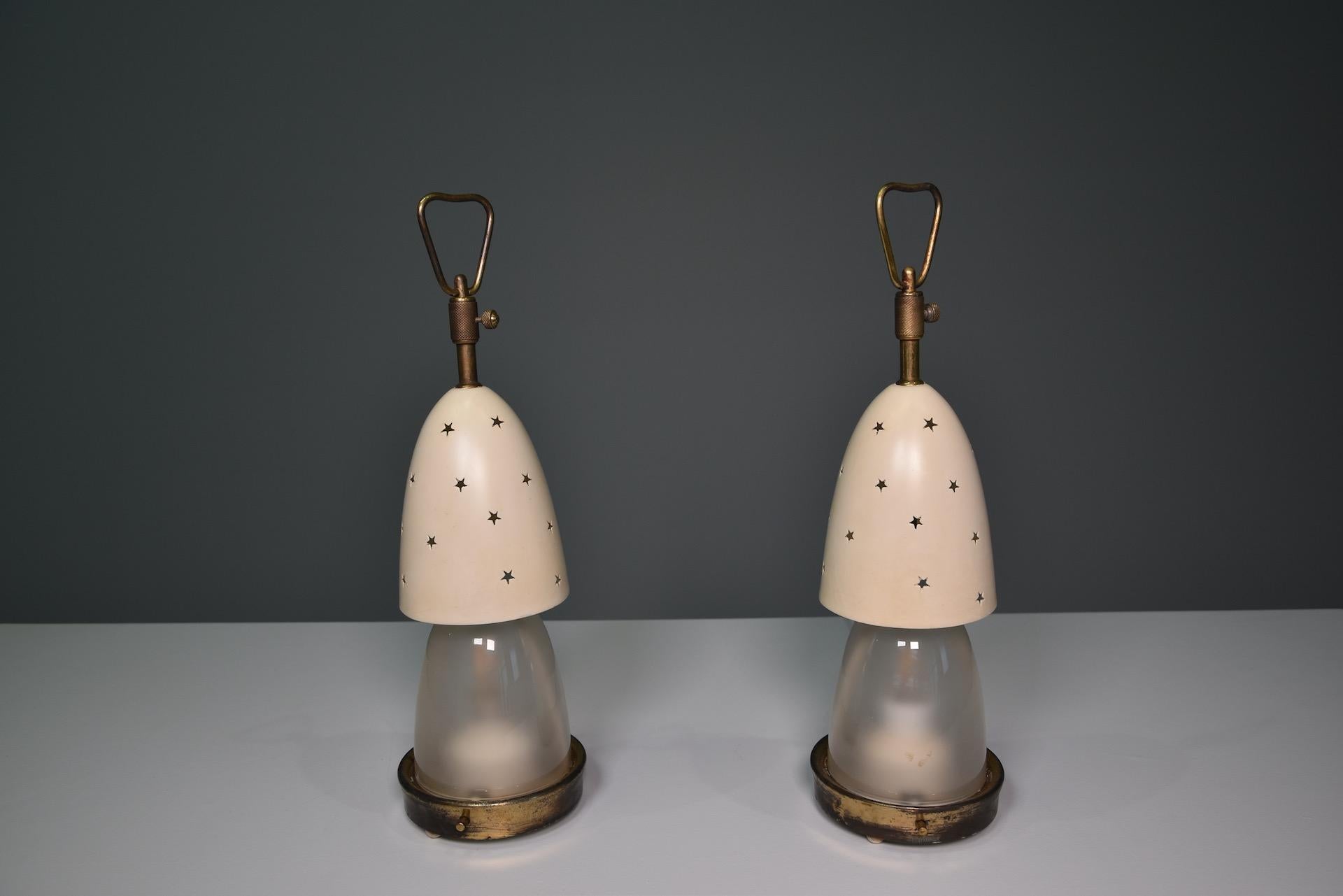 20th Century Angelo Lelli Table Lamps for Arredoluce Midcentury Modern Italy 1950s