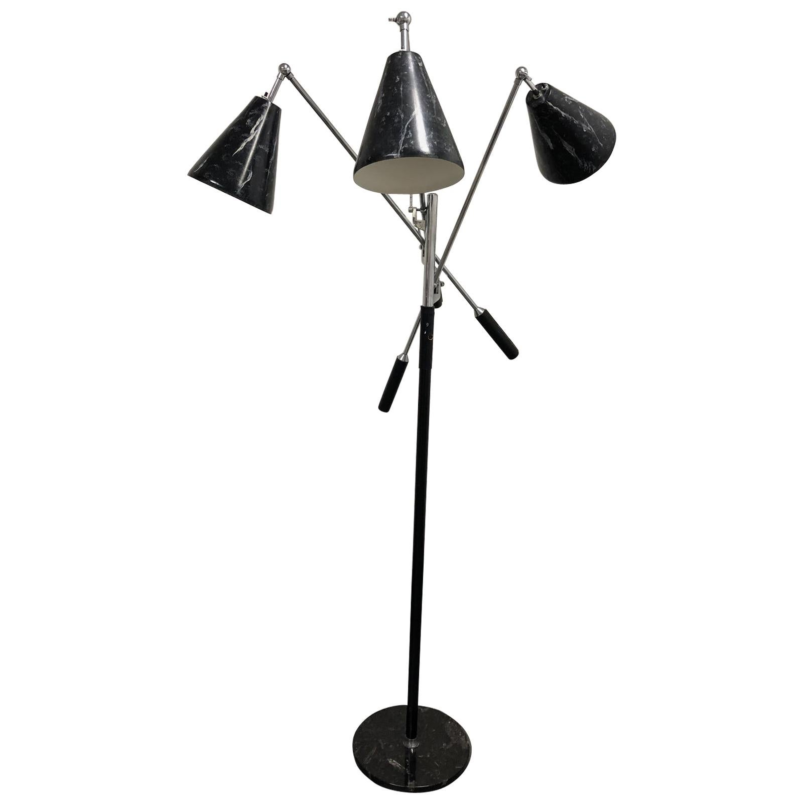 Angelo Lelli Triennale Three-Arm Articulating Floor Lamp For Sale