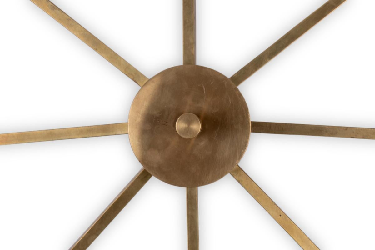 Italian Angelo Lelli. Wall lamp, or suspension, in brass and opaline. Contemporary. For Sale
