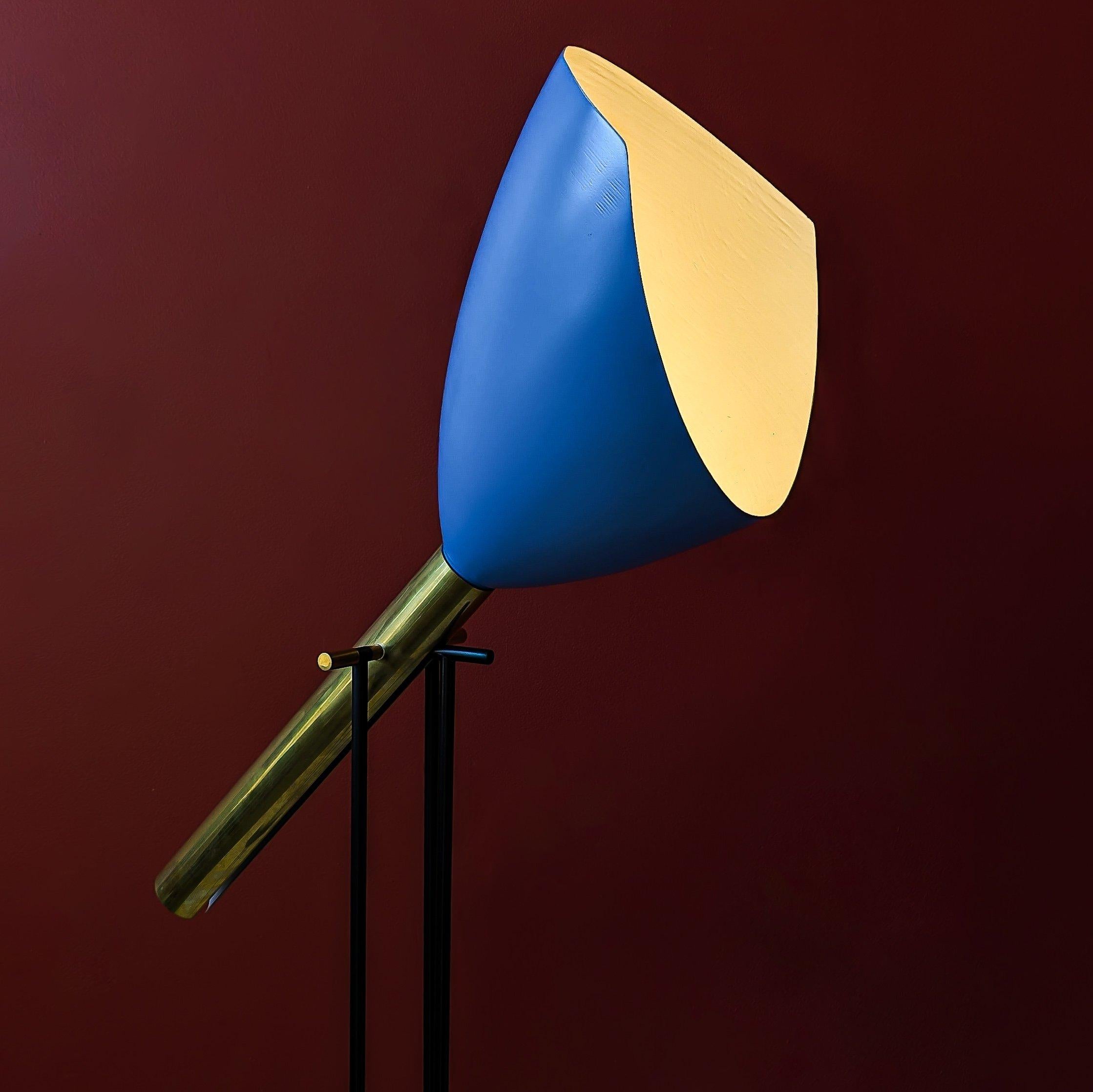 Aluminum Angelo Lelli For Arredoluce Floor Lamp Televisione , Italy / C.1950 For Sale