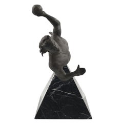 Esquisse en bronze et marbre, "L'homme et le sport", A. Maineri, 1999, Italie