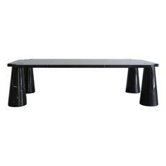 Angelo Mangiarott for Skipper, "P11S2" Italian Black Marquinia Marble Table