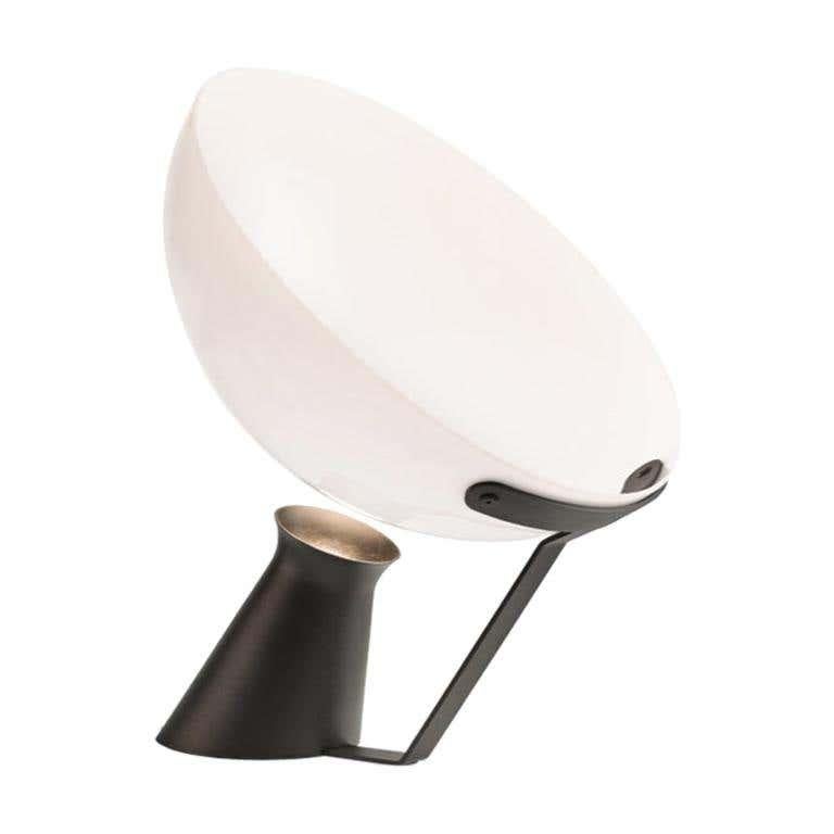 Contemporary Angelo Mangiarotti 'Aida' Aluminium and Glass Table Lamp by Karakter For Sale
