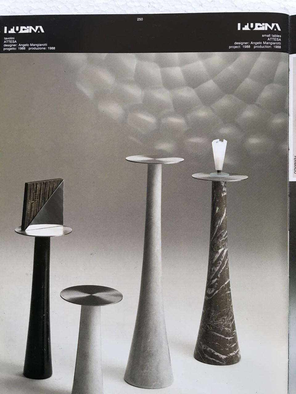 Angelo Mangiarotti, Attesa Pedestal Table, Marble and Sheet, circa 1988, Italy 2