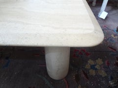 Angelo Mangiarotti Style Travertine Coffee Table, Italy, 1970s