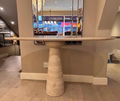 Angelo Mangiarotti attributed travertine console table