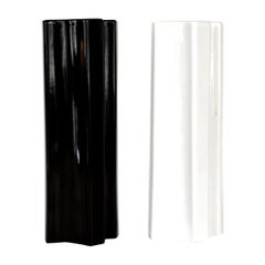 Angelo Mangiarotti Black and White Ceramic Vases by Fratelli Brambilla Model M6