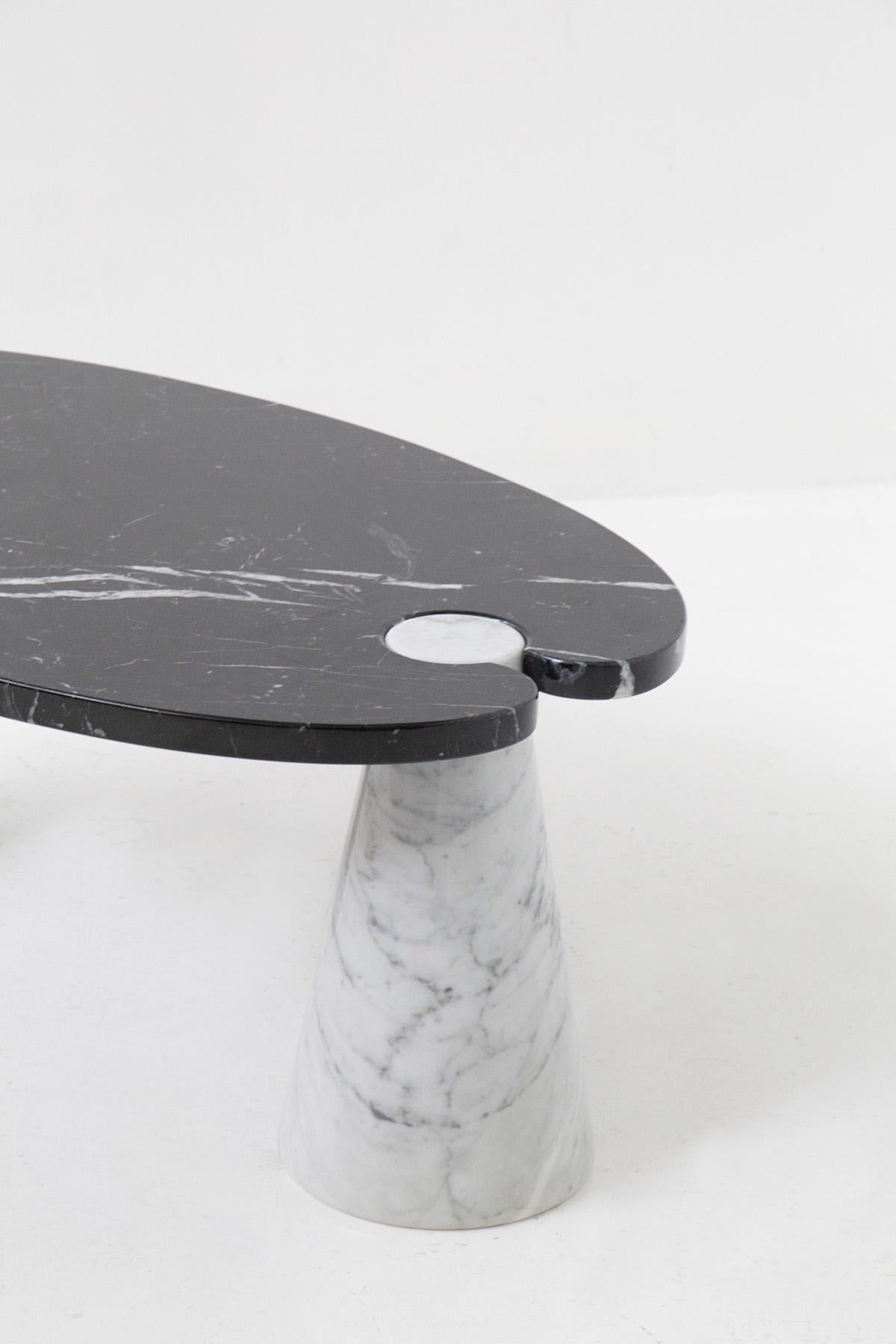 Mid-Century Modern Angelo Mangiarotti Black and White Marble Coffee Table, Skipper