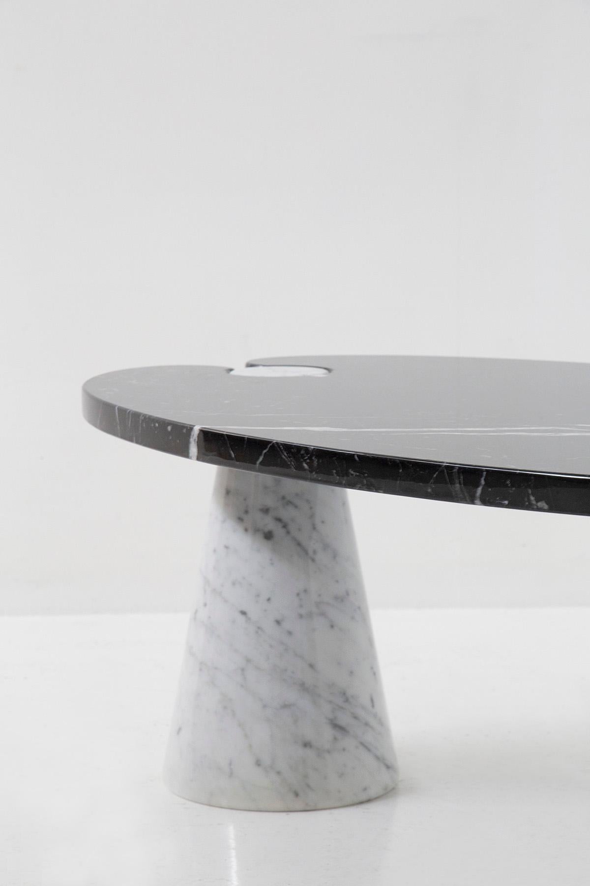 Late 20th Century Angelo Mangiarotti Black and White Marble Coffee Table, Skipper