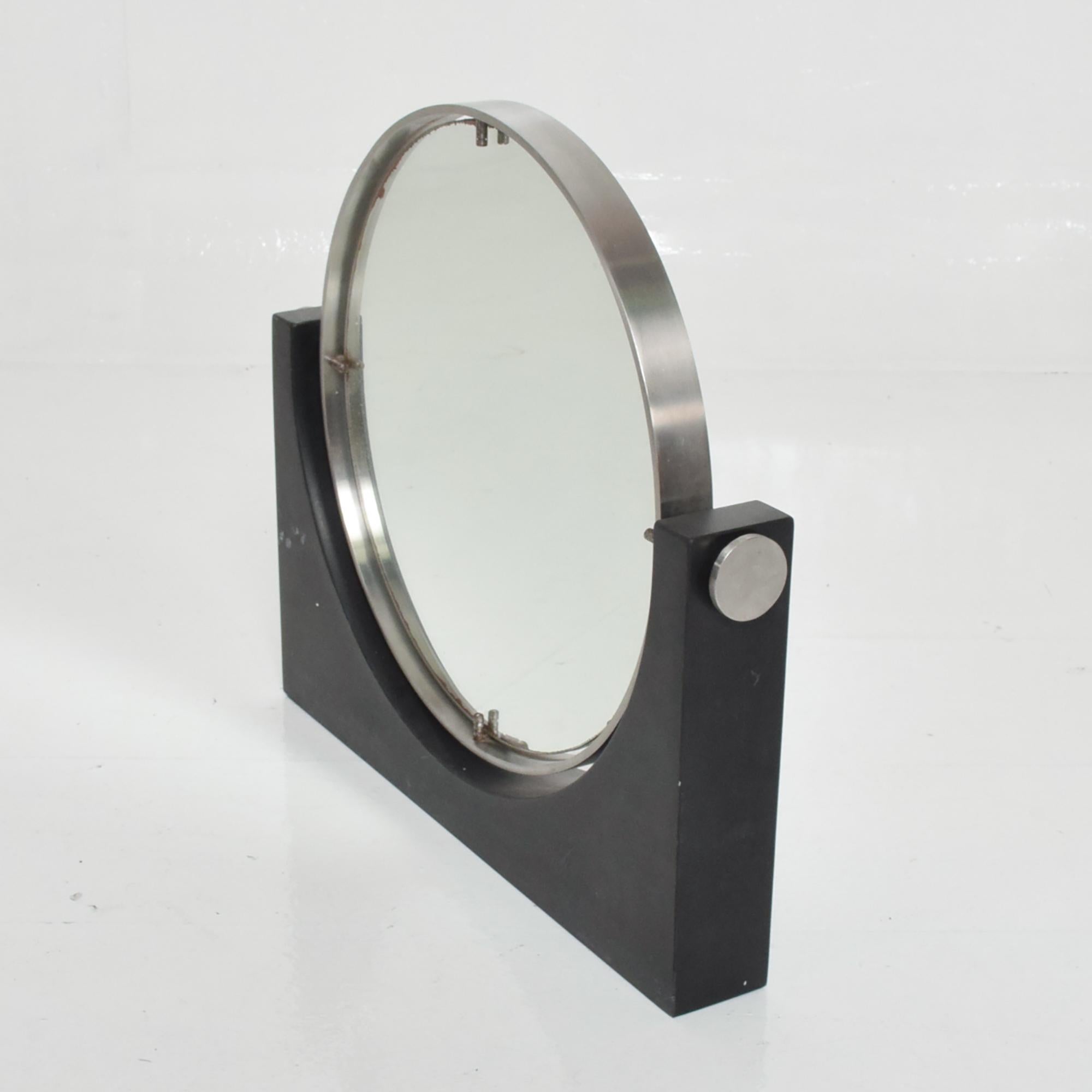 1970s Modern Table Vanity Mirror Black Marble Angelo Mangiarotti Italy For Sale 2