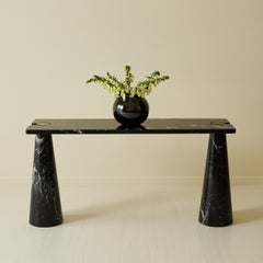 Angelo Mangiarotti Black Marble Console Table, 1970s