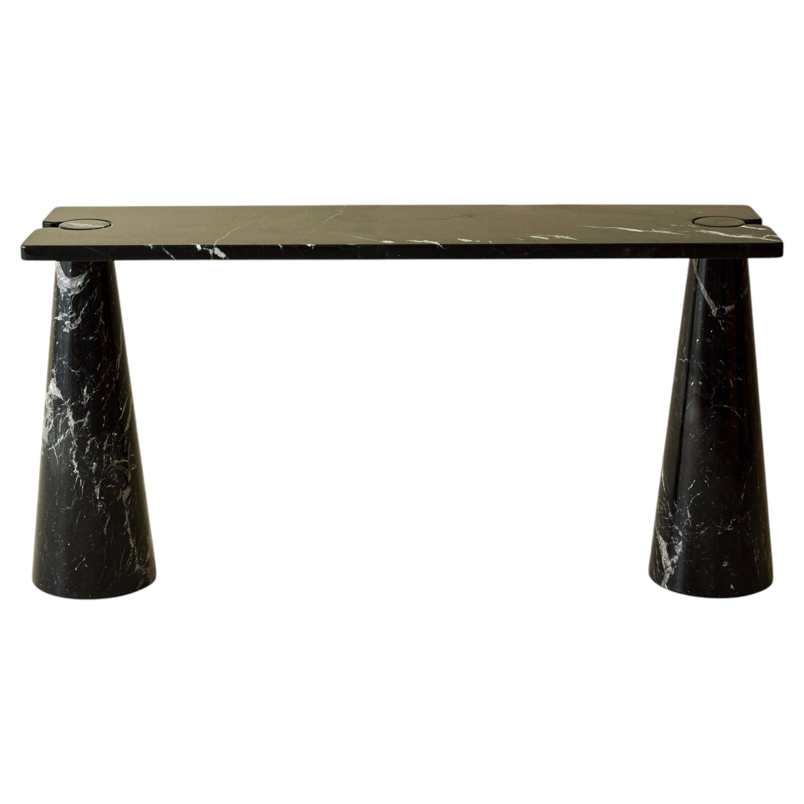 Angelo Mangiarotti Black Marble Console Table, 1970s