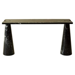 Angelo Mangiarotti Black Marble Console Table, 1970s