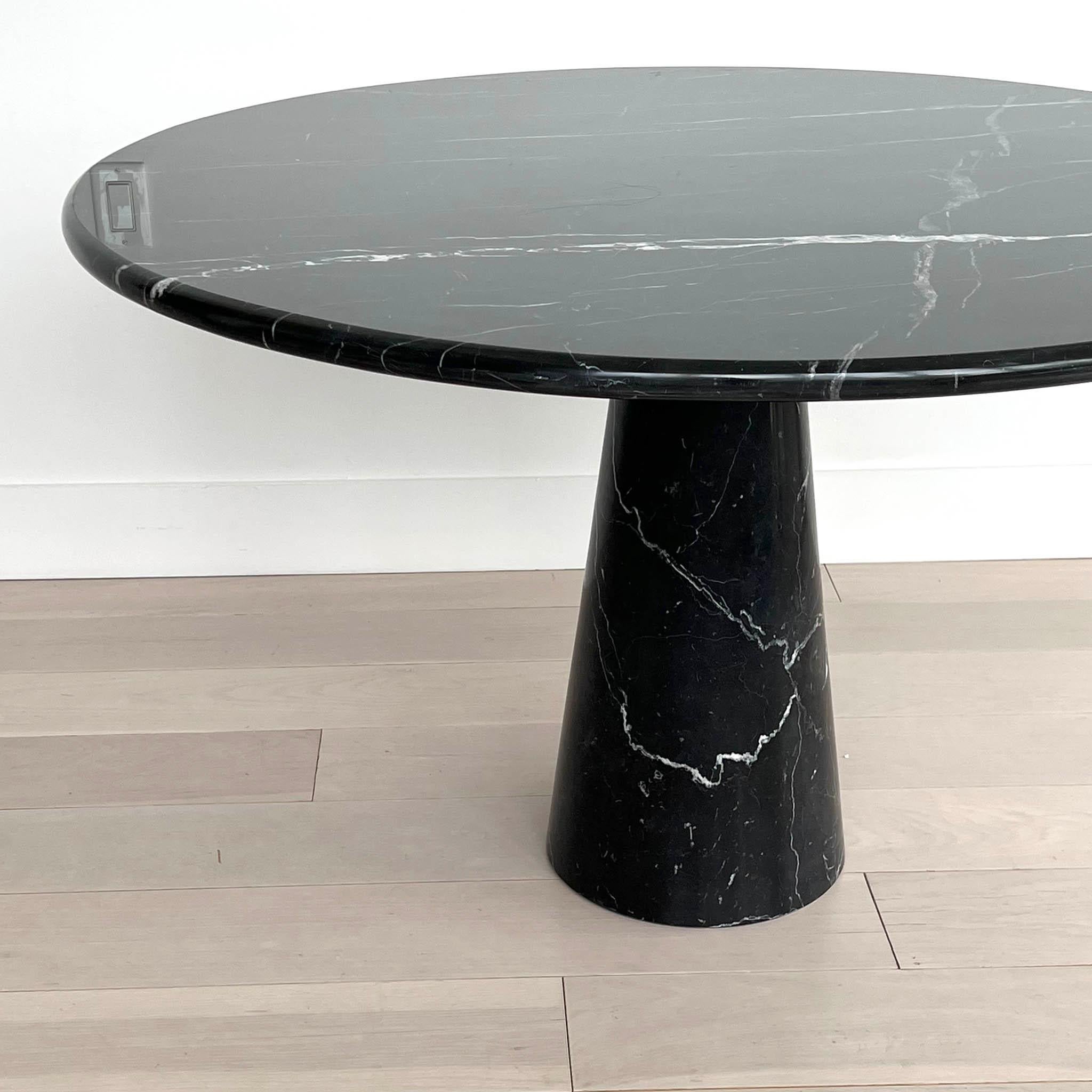 Angelo Mangiarotti Black Marble Pedastal Dining Table, 1970's In Good Condition In Brooklyn, NY
